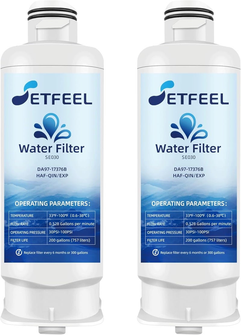 SETFEEL DA97-17376B Water Filter Replacement for Samsung Refrigerator Rs27t5200sr Rs22t5201sr Rf27t5201sr Rf29a9671sr Haf-qin/exp rf27t5241sr rf28t5001sr rf27t5201sg rf28r7201sr rf28r7351sr, 2 Pack - Image 1